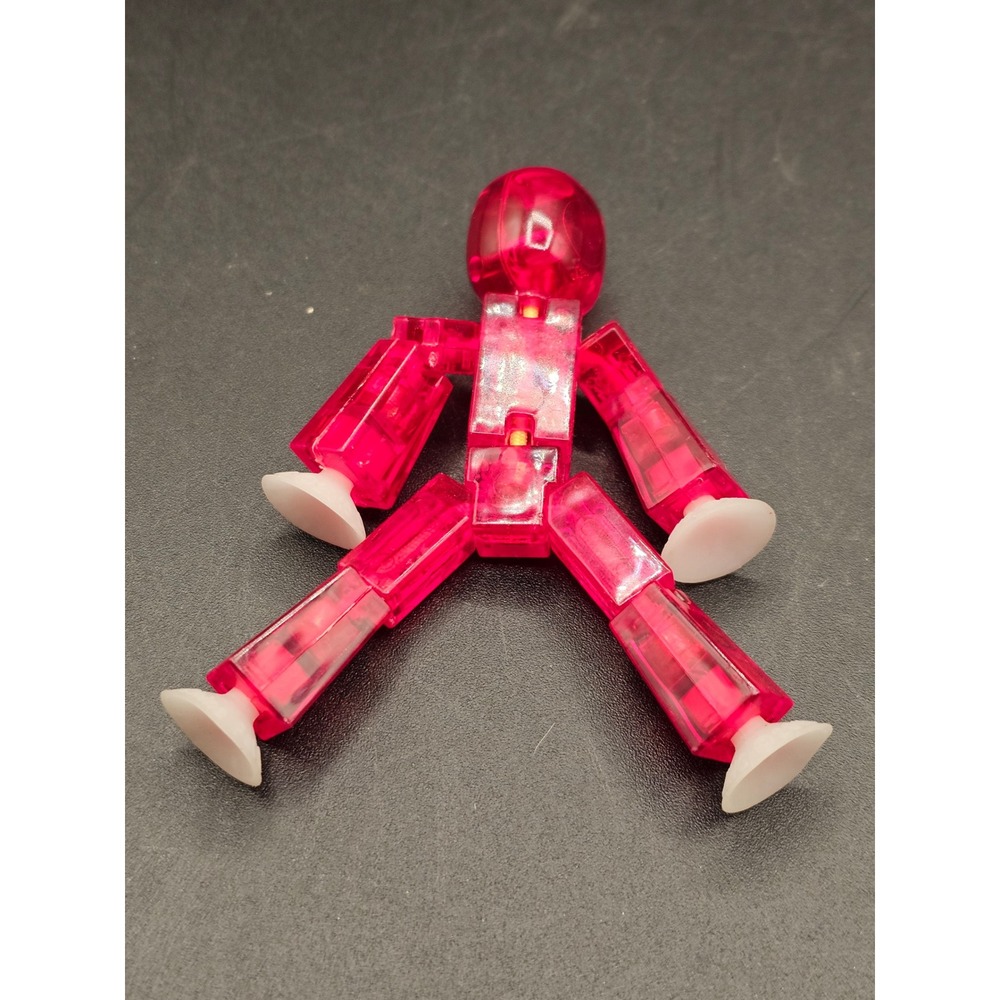 Stikbot Translucent Red Posable Action Figure Suction Cup Hands Feet 3 Inch
